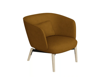 BEOS - Armchair with fabric armrests and wooden base by grado design - view 3